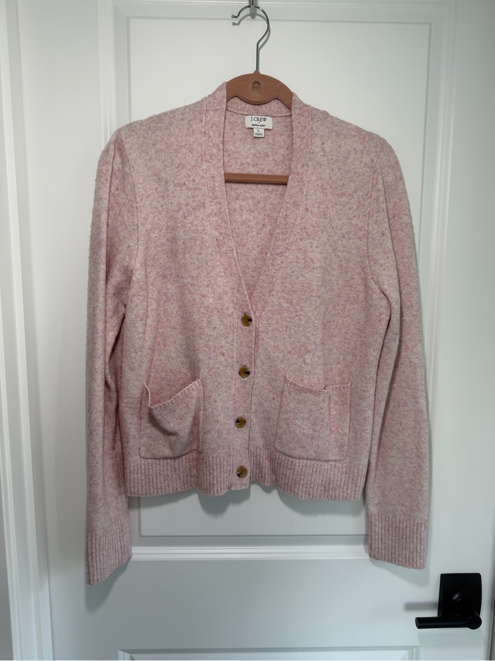 J. Crew Blush Pink V-Neck Button Cardigan with Pockets